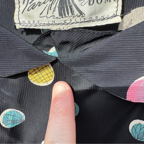 1940s Party Lines by Domb Maxi Dress Abstract Polka Dot Puff Sleeve Size XS / S - Picture 7 of 11